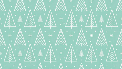 Minimal seamless pattern of abstract Christmas trees made from white zigzag vector background 