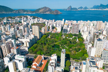 Aerial View of Icarai District in Niteroi City With Saint Benedict Park in the Middle