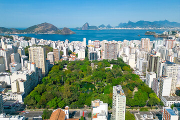 Aerial View of Icarai District in Niteroi City With Saint Benedict Park in the Middle