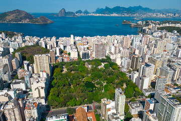 Aerial View of Icarai District in Niteroi City With Saint Benedict Park in the Middle