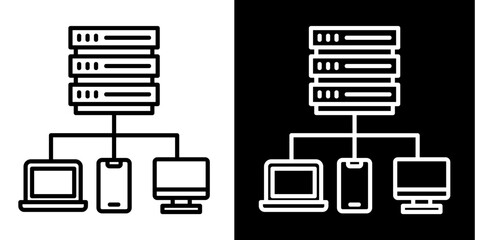 Database  Icon Set White Style Collection