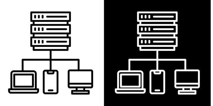 Database  Icon Set White Style Collection