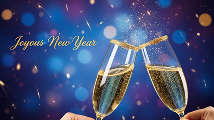 A joyful new year celebration with sparkling champagne