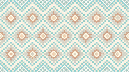 nordic fair isle seamless pattern featuring pixel-style coffee cups vector background 