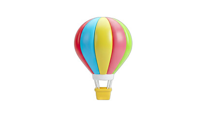 Obraz premium Colorful Hot Air Balloon Floating Isolated on White