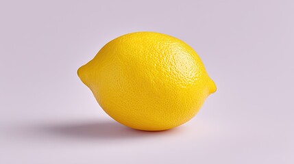 Bright yellow lemon with textured skin isolated on a soft pastel background, representing freshness, nutrition, and culinary delight in every bite
