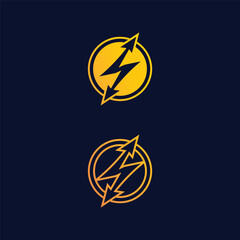 Lightning Bolt Power Icon Designed with Strong Thunder Shape for Branding Purposes