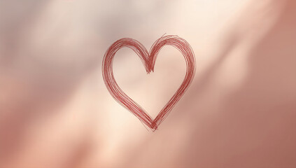 恋愛メッセージに合う抽象ハートの愛シンボル ミニマルなモチーフ.生成AI