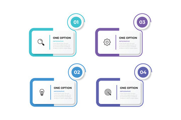 Vector Infographic label design template with icons and 4 options or steps. Can be used for process diagram, presentations, workflow layout, banner, flow chart, info graph.