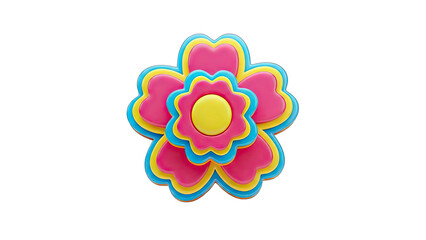 Colorful Flower Decoration on White Background
