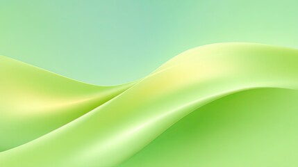 Obraz premium Serene Green Waves of Soft Fabric Flowing Gracefully in a Gentle Light, Evoking Tranquility and Freshness in a Minimalist Abstract Scene