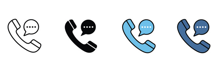 Phone Call Icon Set, a versatile vector collection featuring multiple styles