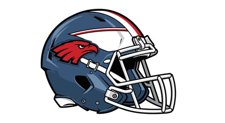 American Football Helmet with Eagle Logo Vector Illustration