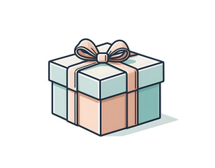 Obraz premium A beautifully wrapped gift box with a pastel ribbon, perfect for any celebration or special occasion
