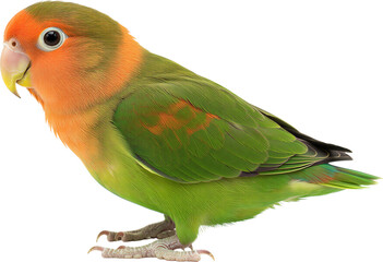 부드러운 색감의 모란앵무새 전신 배경 제거 이미지