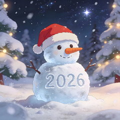 Snowman welcomes winter wonderland with festive cheer