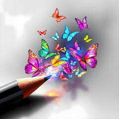 Imagination unleashed: color butterflies from a pencil