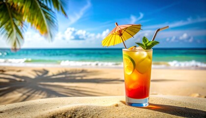 tropical cocktail on the beach