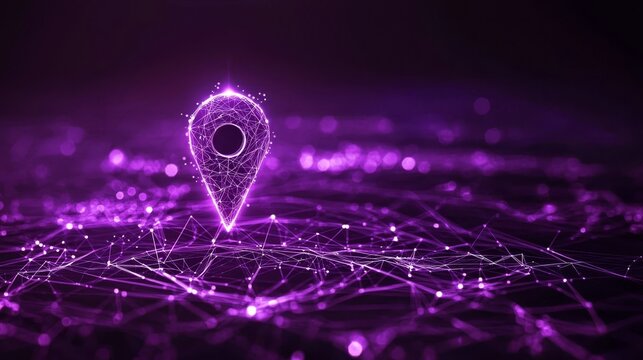 Illustration of GPS navigation showcasing a location marked with a pin. 
