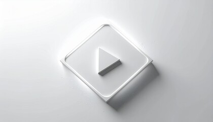 White Diamond Shape with Triangle Center on Matching Background