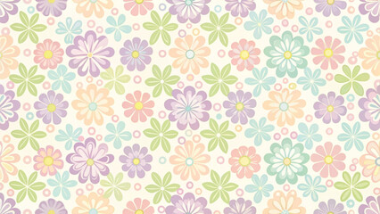 Seamless floral pattern with abstract petal shapes. Soft cream vector background 