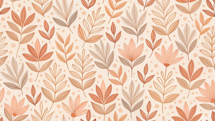 Seamless floral pattern with abstract petal shapes. Soft cream vector background 