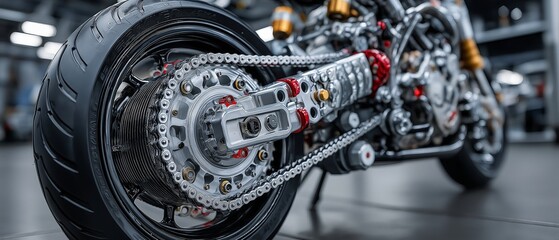 Fototapeta premium Repairs for the scooter's computerized CVT gearbox and belt and clutch