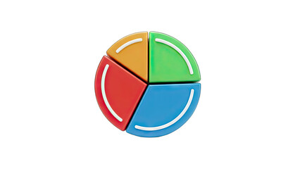 Fototapeta premium Colorful Pie Chart Showing Data Analysis on White