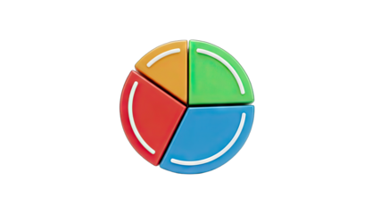 Colorful Pie Chart Showing Data Analysis on White