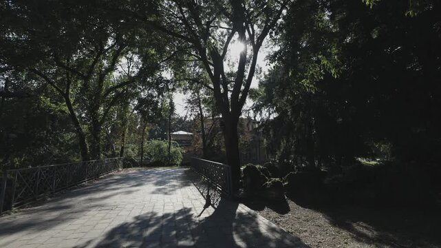 View of park Giardini Indro Montanelli in Milan, Italy