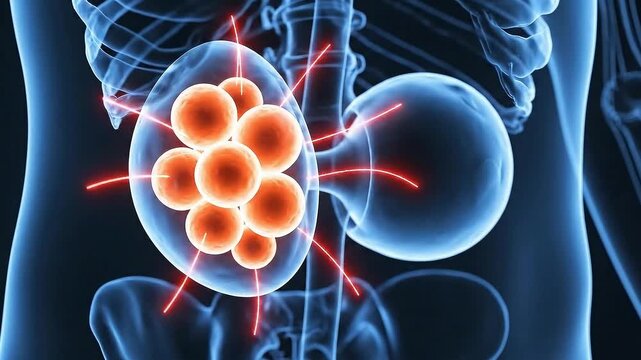Medical Animation Illustrating Kidney Stones Formation and Growth within the Renal System