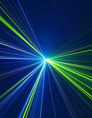 Fototapeta premium Abstract Data Stream Visualization with Light Burst on Dark Blue Background