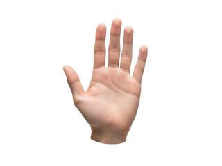Naklejka premium Hand making stop gesture isolated on transparent background