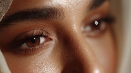 close up portrait of middle eastern woman natural beauty