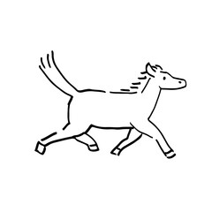Perfect for 2026 Year of the Horse: Cute Running Horse Line Art for New Year Cards