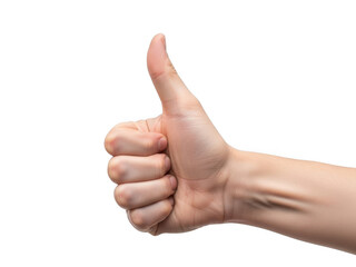 Thumbs up gesture isolated on transparent background
