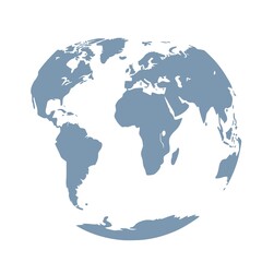 World map silhouette, globe of planet Earth, global business geography, worldwide international. Africa, Asia and America, Europe, Australia continents. Travel infographics, JPEG version.