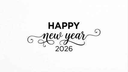 Happy new year 2026 greeting text with elegant typography