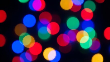 Colorful bokeh lights abstract background glowing circles festive atmosphere