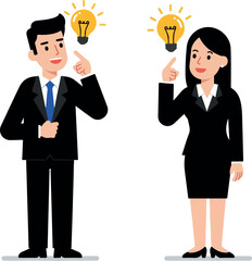 Business People Idea Lightbulb Bulb Innovation Success Creative Thinking