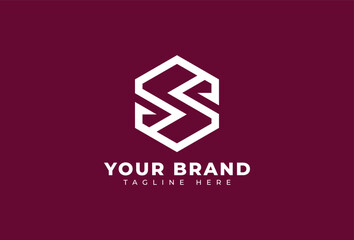 hexagonal letter S logo in geometric logo design element
