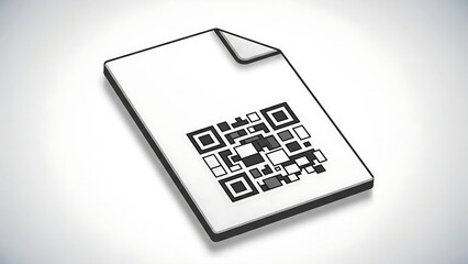 QR Code on Paper - A Modern Digital Information Concept.