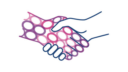 Abstract Handshake with Geometric Pattern