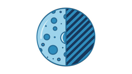 Abstract Moon Icon with Craters and Stripes