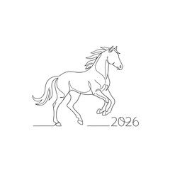 Line Art Horse 2026 Elegant Outline Illustration