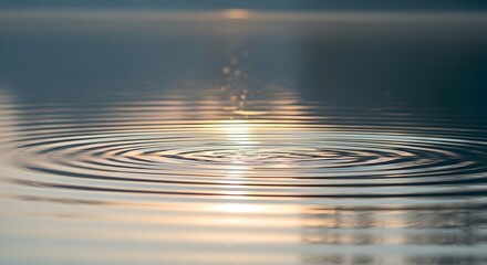 Water surface ripples created by droplet impact abstract tranquil scene