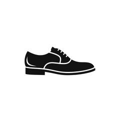 Classic Black Oxford Shoe Icon - A Formal Footwear Symbol for Business and Dress Occasions