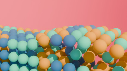 Pink Background Colorful Balls