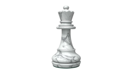 A majestic marble queen chess piece, rendered in detailed 3D against a black background