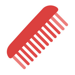 vector illustration of a red comb isolated on white background